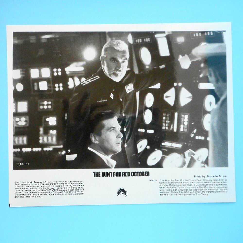 Alec Baldwin Sean Connery Hunt For Red October Movie VTG Press Photo Submarine
